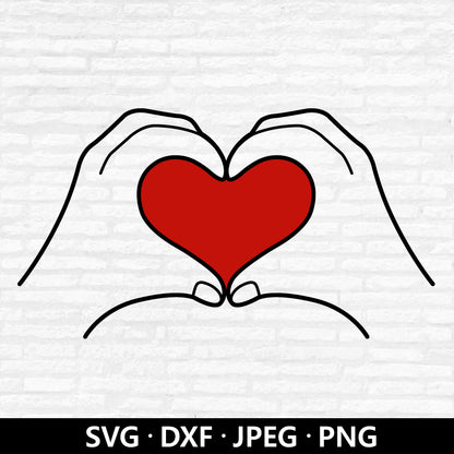 Heart Hands SVG, Love Sign Vector file, Heart Clipart, Finger Heart PNG, Valentines day Clipart, Hand Heart Cut files Digital download