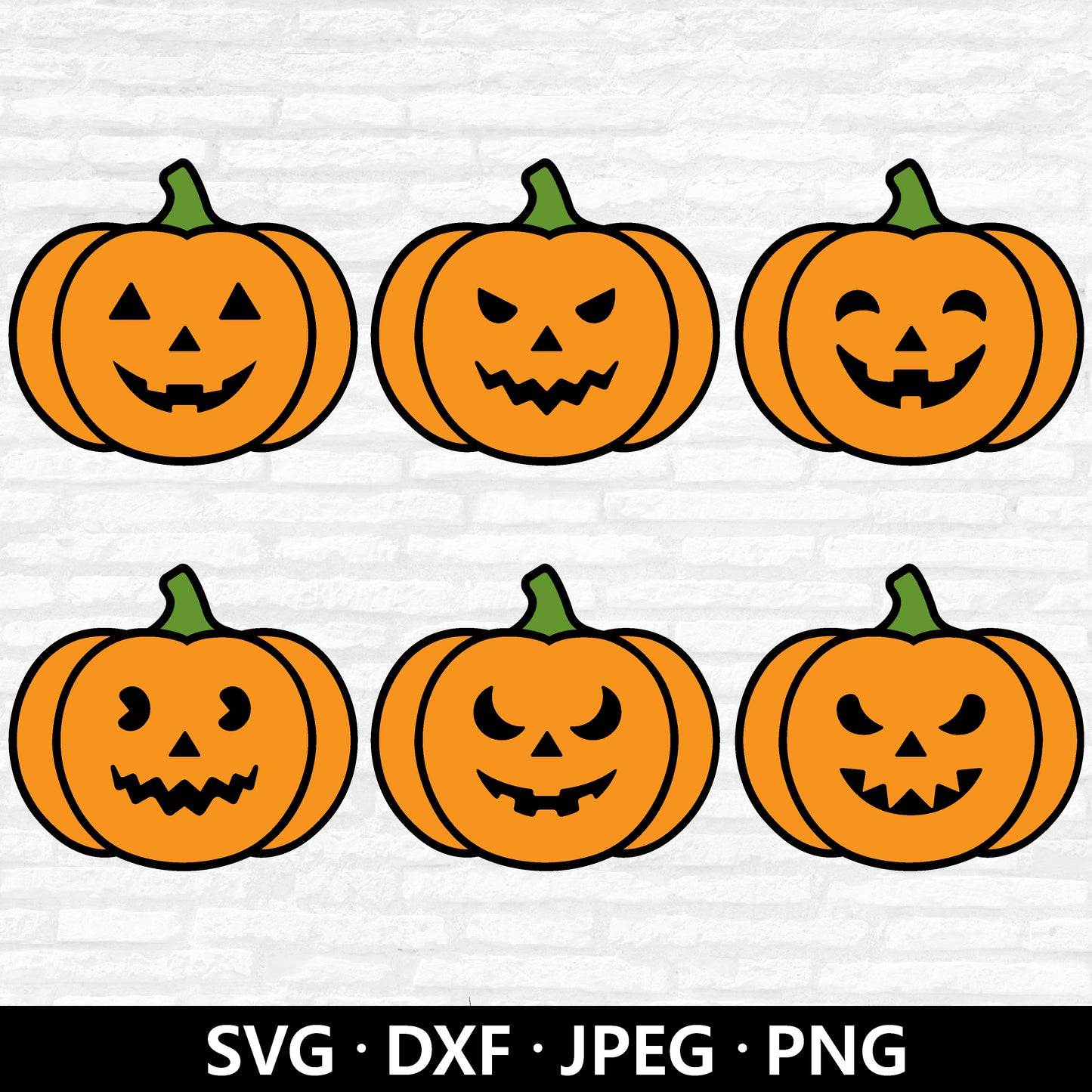 Pumpkin Face Bundle Svg files, Halloween design SVG, Spooky season clipart, Halloween Pumpkin Face Cutting Files Digital Download