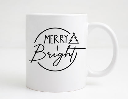 Merry Bright SVG, Merry And Bright Clipart, Christmas Quotes Shirt PNG, Hand drawn letters, Christmas Sayings Cut files Digital Download